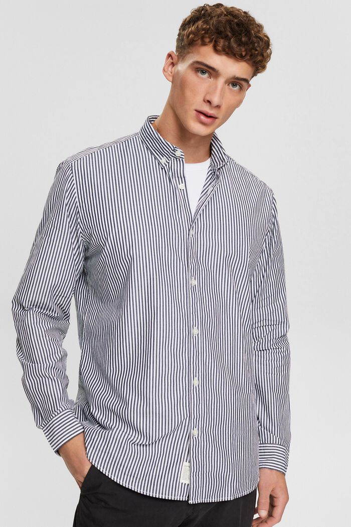 Button-down shirt with a striped pattern