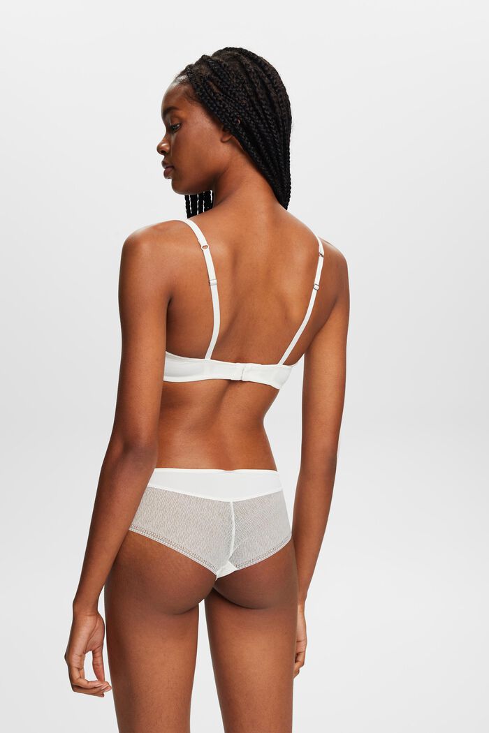 Recycled: lace trim push-up bra, OFF WHITE, detail image number 2