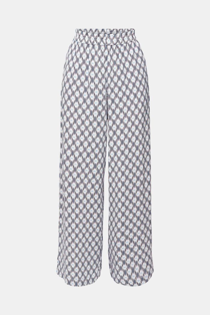 Patterned wide leg trousers, OFF WHITE, overview