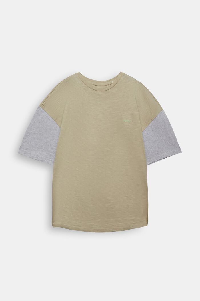 Two-Tone Slub T-Shirt, DUSTY GREEN, detail image number 0