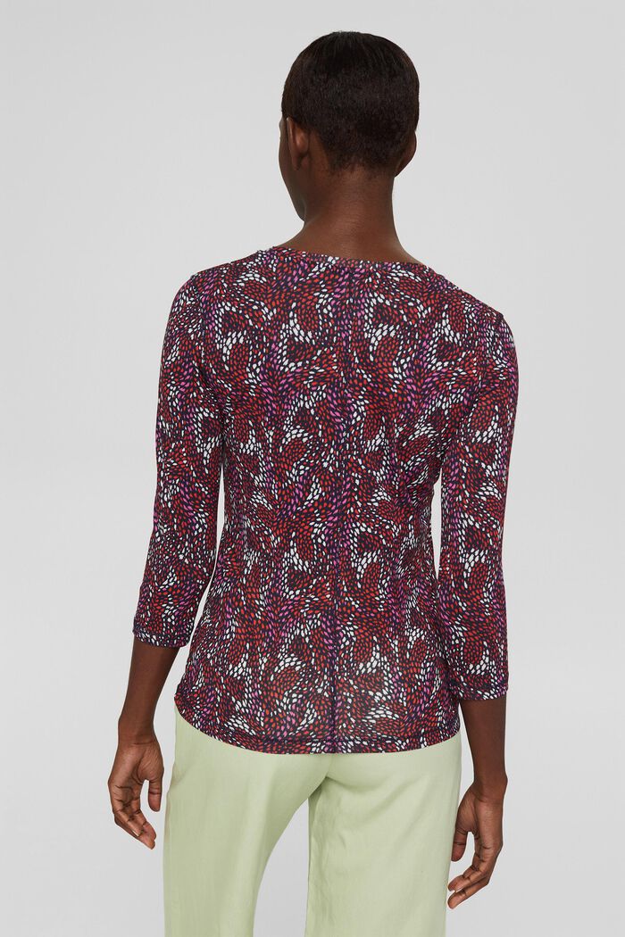 Patterned long sleeve top with TENCEL™, NAVY, detail image number 3