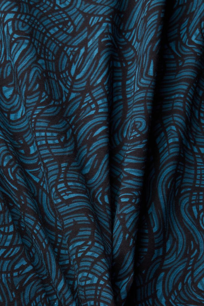 Boat neck long-sleeved top with pattern, DARK TURQUOISE, detail image number 4