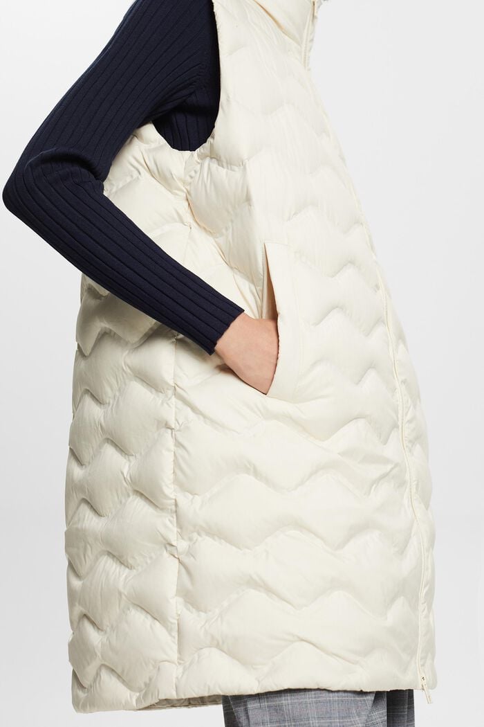 Longline Quilted Body Warmer, ICE, detail image number 4