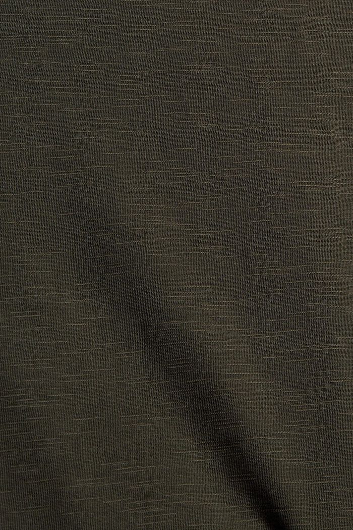 Jersey T-shirt with a print, organic cotton, DARK KHAKI, detail image number 4