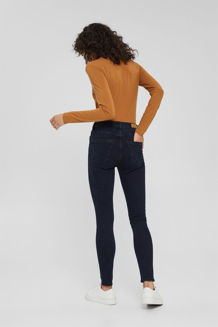 High-waisted jeans made of organic cotton, BLUE BLACK, detail image number 3