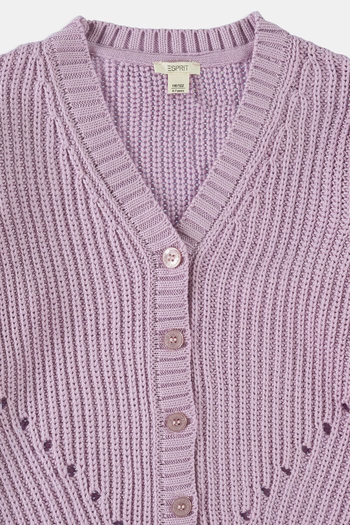 Cardigan with a patterned knit texture, MAUVE, detail image number 2