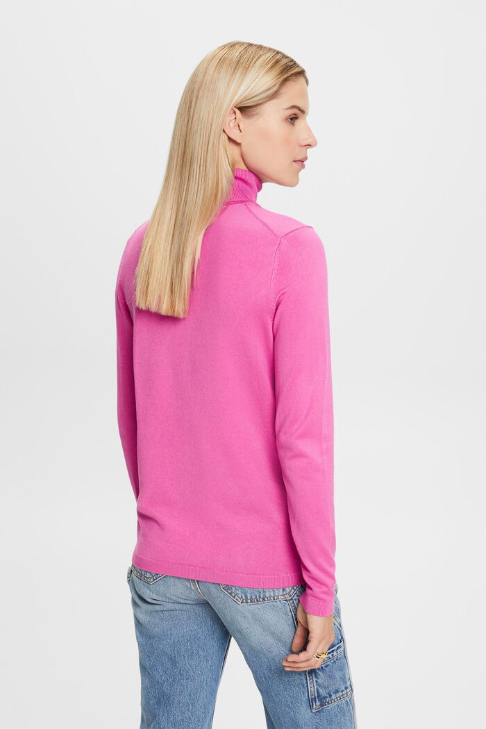 Long-Sleeve Turtleneck Sweater, PINK FUCHSIA, detail image number 4