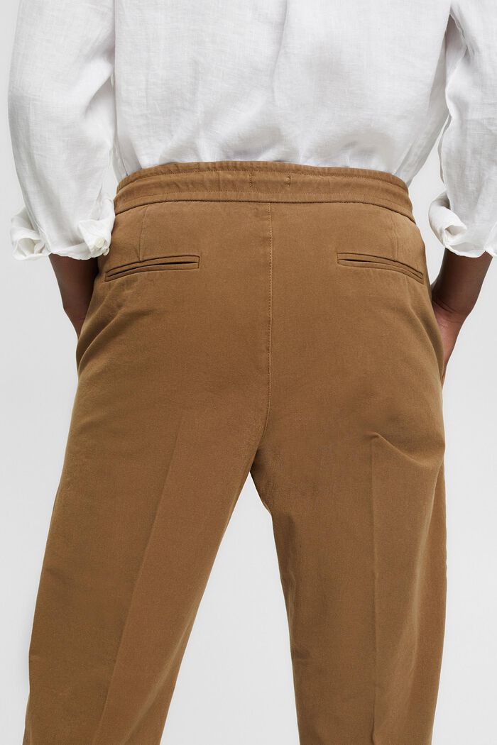 Relaxed chinos made of organic cotton, BARK, detail image number 2