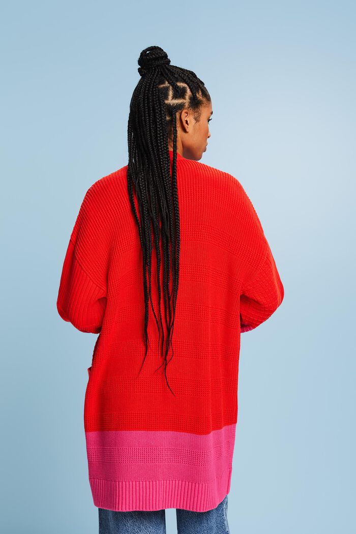 Structured Knit Cardigan, RED, detail image number 2