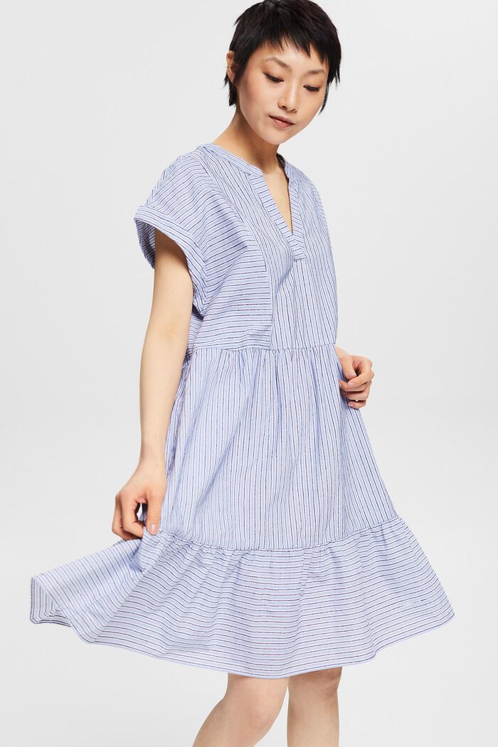 Dress with striped pattern, OFF WHITE, detail image number 0