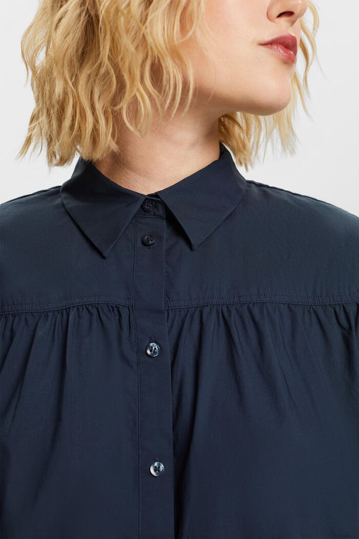 Poplin blouse, 100% cotton, PETROL BLUE, detail image number 2