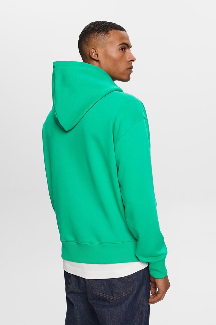 Sweatshirt hoodie with logo stitching, GREEN, detail image number 3
