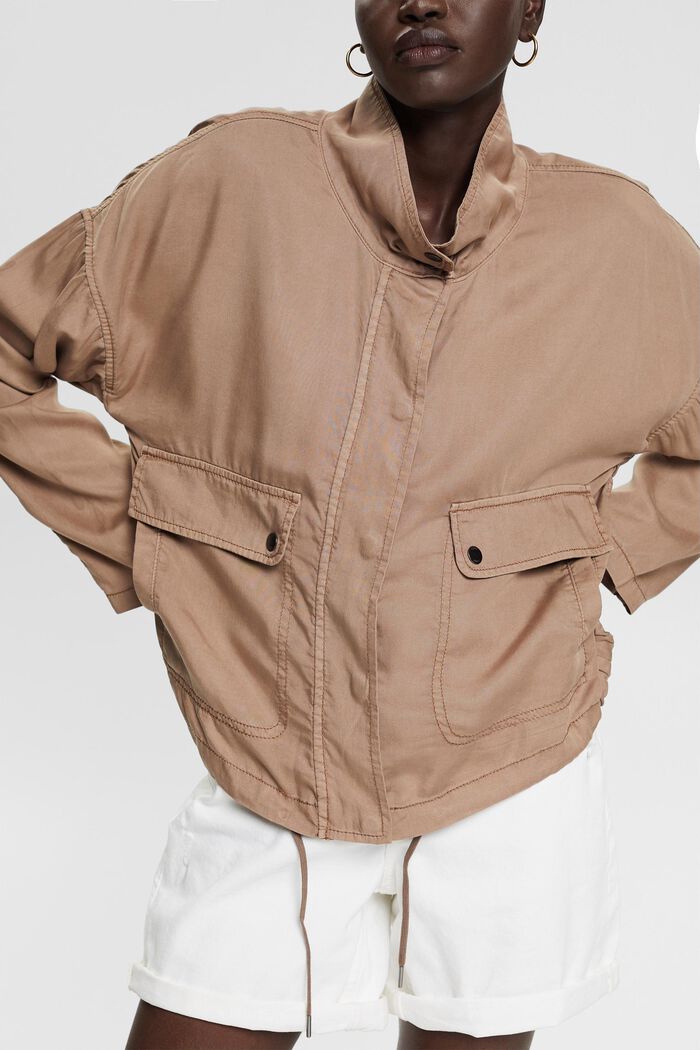 Lightweight jacket in TENCEL™, TAUPE, detail image number 2