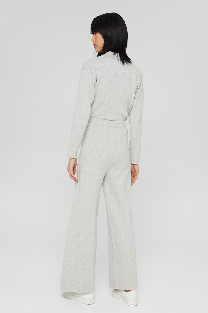 Knitted trousers with a wide leg, LIGHT GREY, detail image number 3