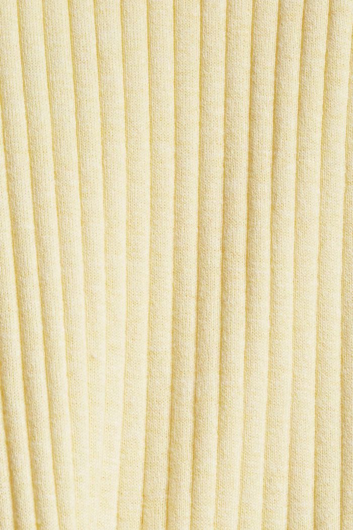 Ribbed short sleeve jumper, organic cotton, PASTEL YELLOW, detail image number 4