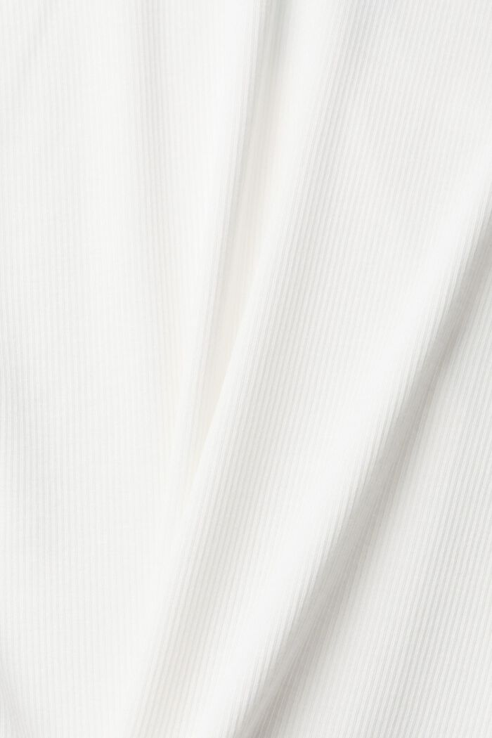 Ribbed roll neck long sleeve top, OFF WHITE, detail image number 4