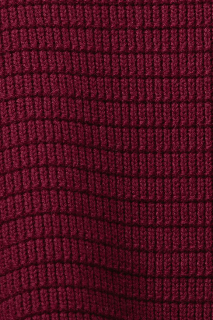 Textured Cotton Knit Troyer, GARNET RED, detail image number 6