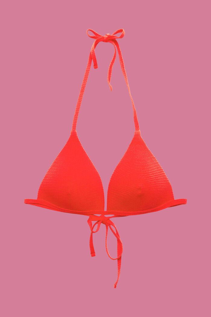 Padded Triangle Bikini Top, RED, detail image number 4