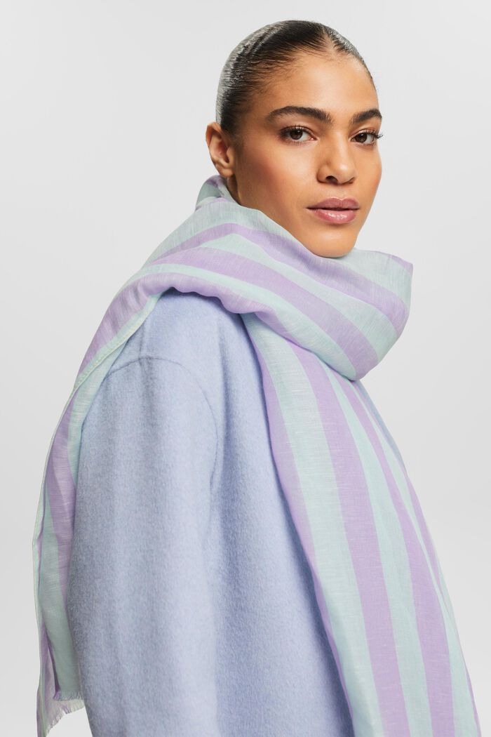 Striped Scarf, LILAC, detail image number 2