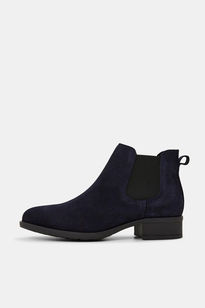 Suede Chelsea boots, NAVY, overview