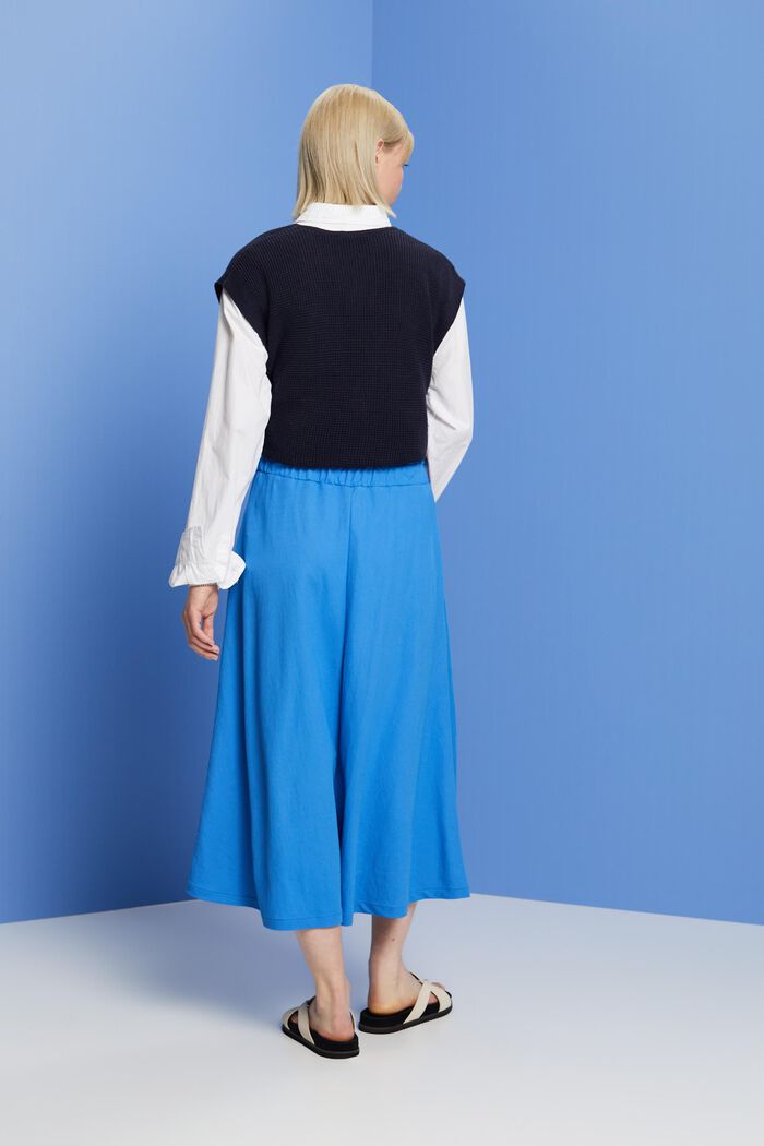 Midi skirt with an elasticated waistband, BRIGHT BLUE, detail image number 3