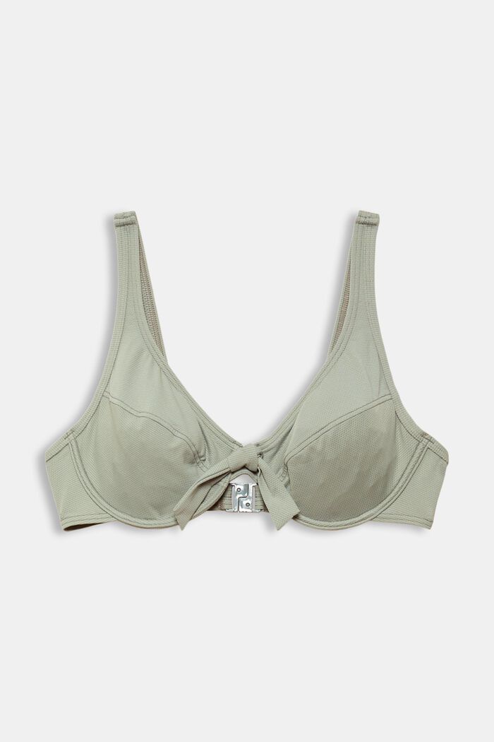 Made of recycled material: unpadded underwire bikini, LIGHT KHAKI, detail image number 5