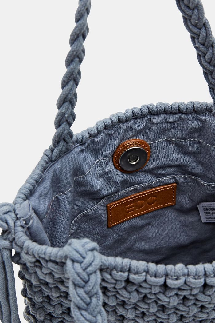 Crocheted shoulder bag, LIGHT BLUE, detail image number 4