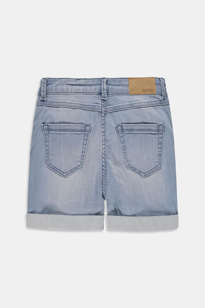 Denim shorts with a high adjustable waistband