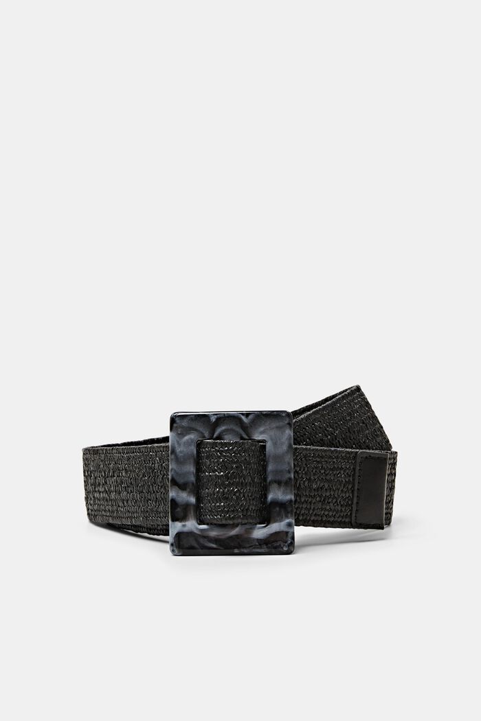 Weave Stretch Resin Buckle Belt, BLACK, detail image number 0