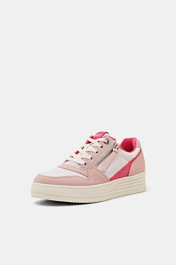 Suede Mesh Sneakers, PINK FUCHSIA, detail image number 2