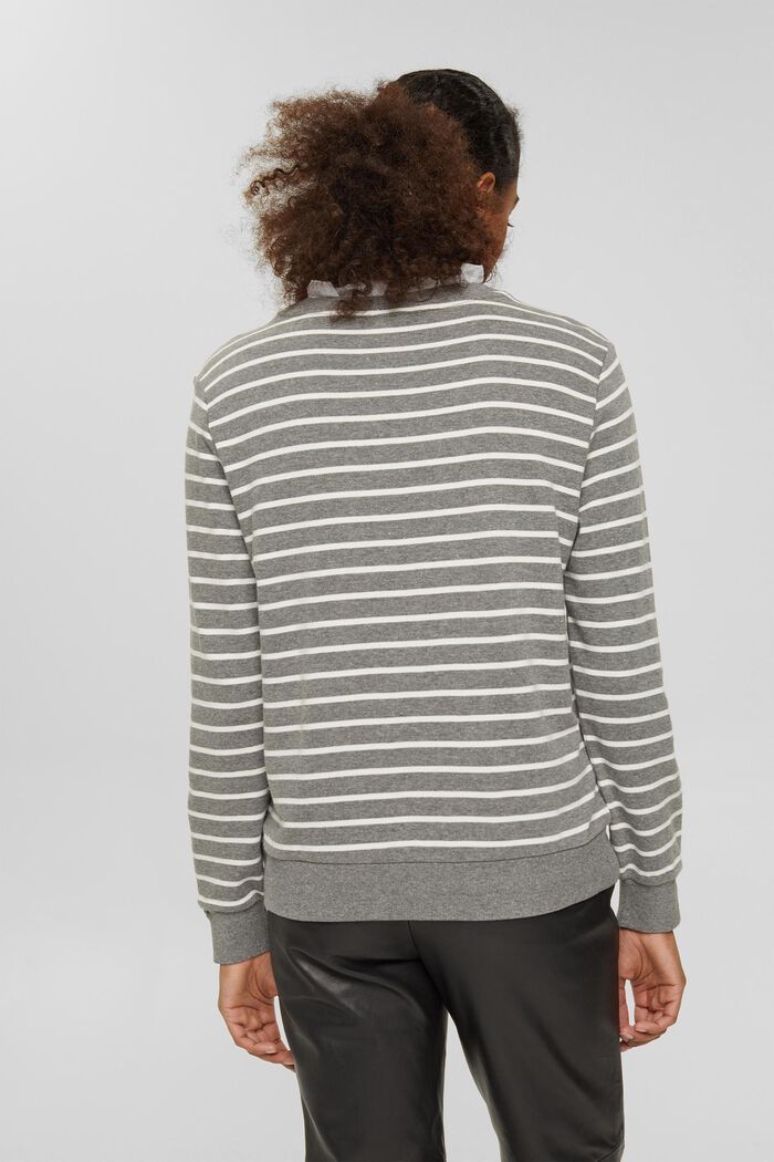 Organic cotton sweatshirt in a layered look, GUNMETAL, detail image number 3