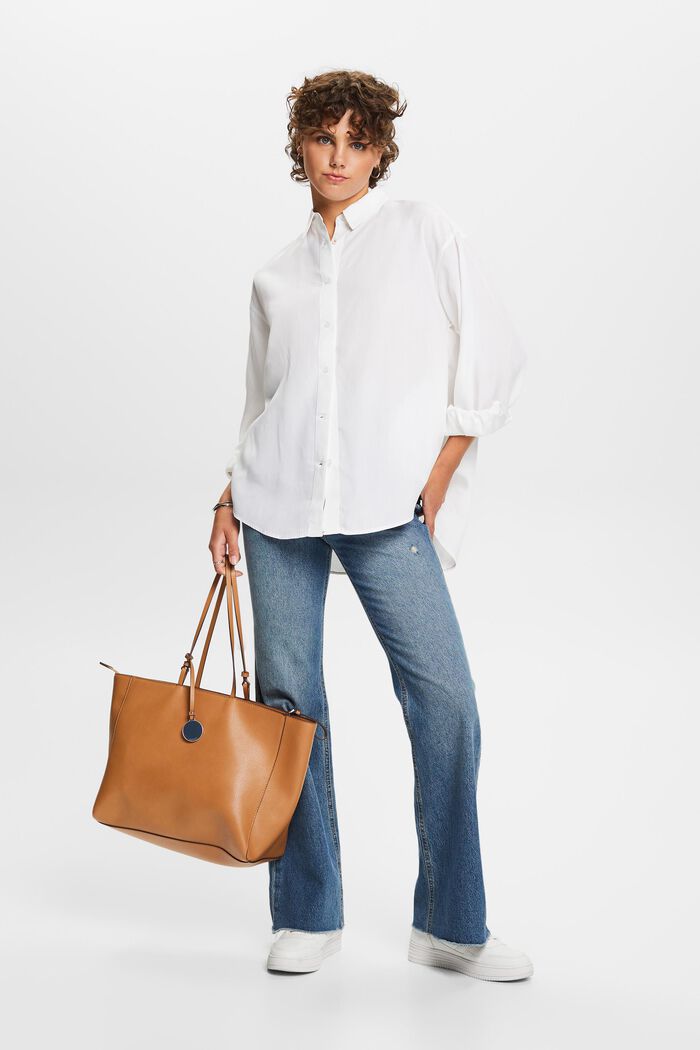Oversized shirt blouse, WHITE, detail image number 1