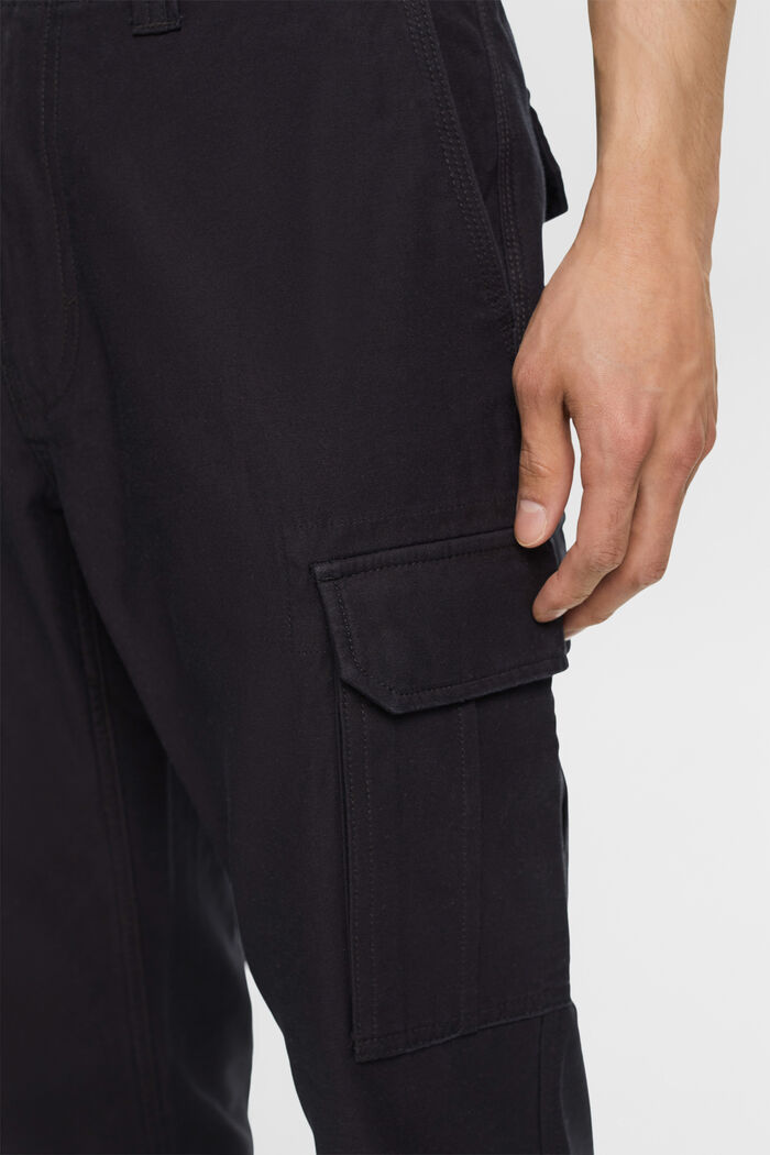 Cotton Cargo Pants, BLACK, detail image number 2