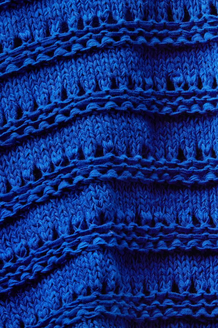 Open-Knit Sweater Cardigan, BRIGHT BLUE, detail image number 4