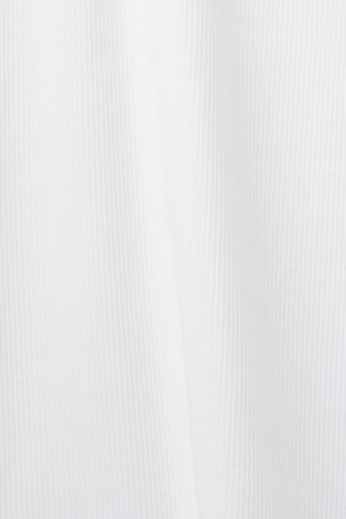 Ribbed jersey tank top, stretch cotton, WHITE, detail image number 5
