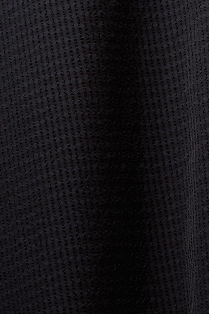 Textured Long-Sleeve Shirt, BLACK, detail image number 4