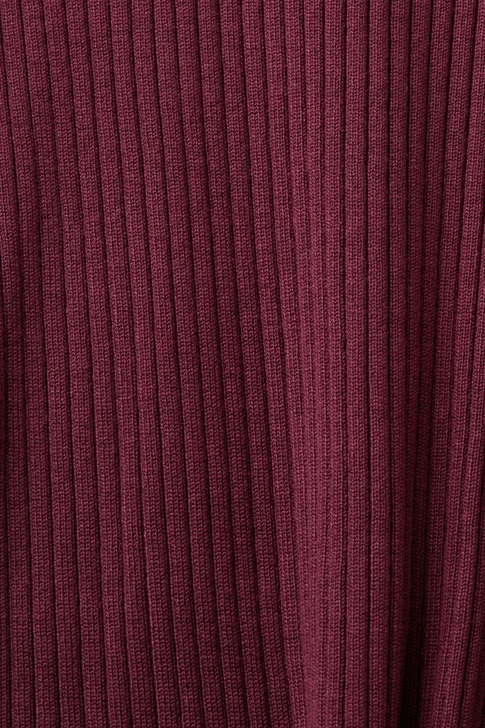 Striped Rib-Knit Top, AUBERGINE, detail image number 5
