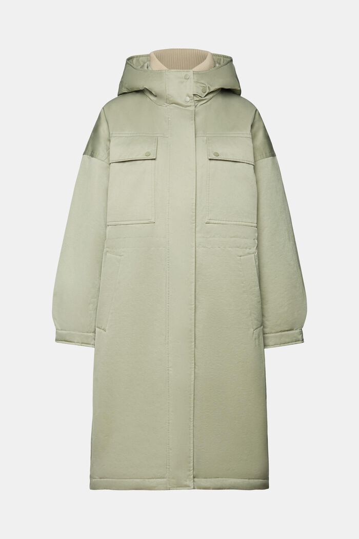 Recycled: padded parka coat, DUSTY GREEN, detail image number 6