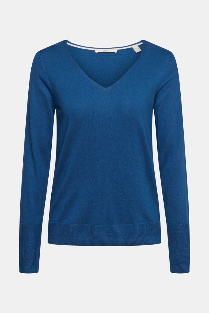 V-neck sweater, PETROL BLUE, detail image number 2