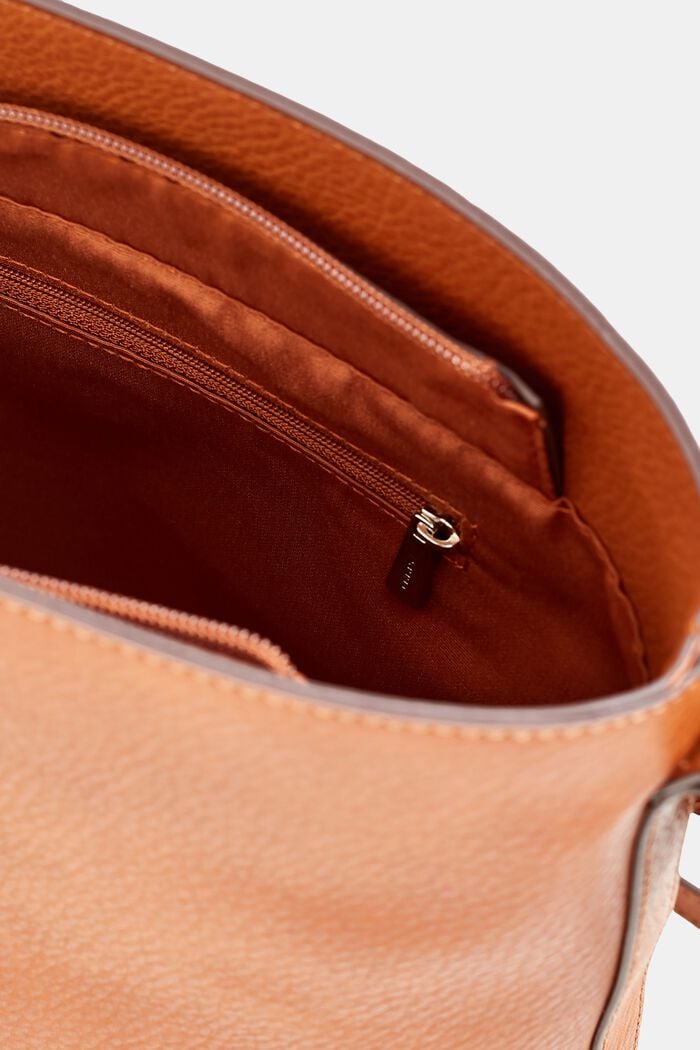 Faux leather Hobo Shoulder Bag, RUST BROWN, detail image number 3
