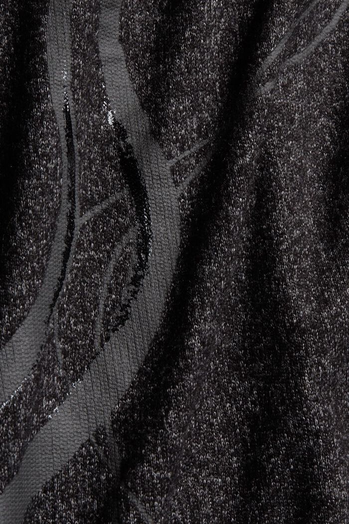 Knitted jumper with a print and sequins, BLACK, detail image number 4