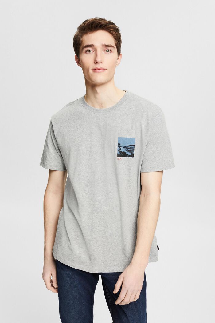 Jersey T-shirt with a statement print, MEDIUM GREY, detail image number 0