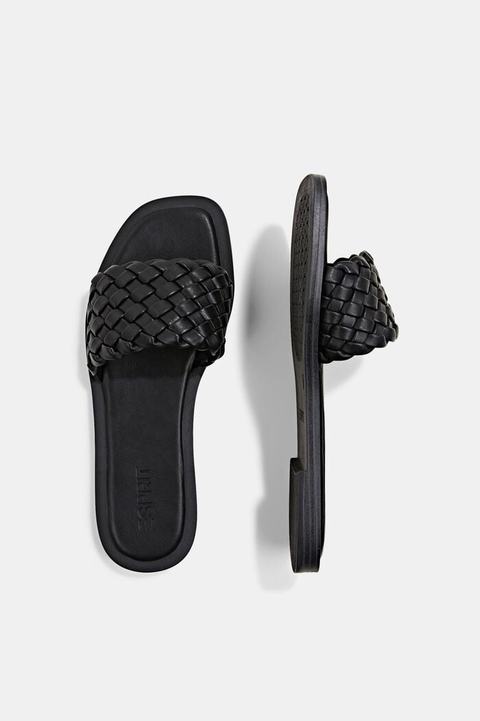 Slip-ons with braided straps, BLACK, detail image number 1