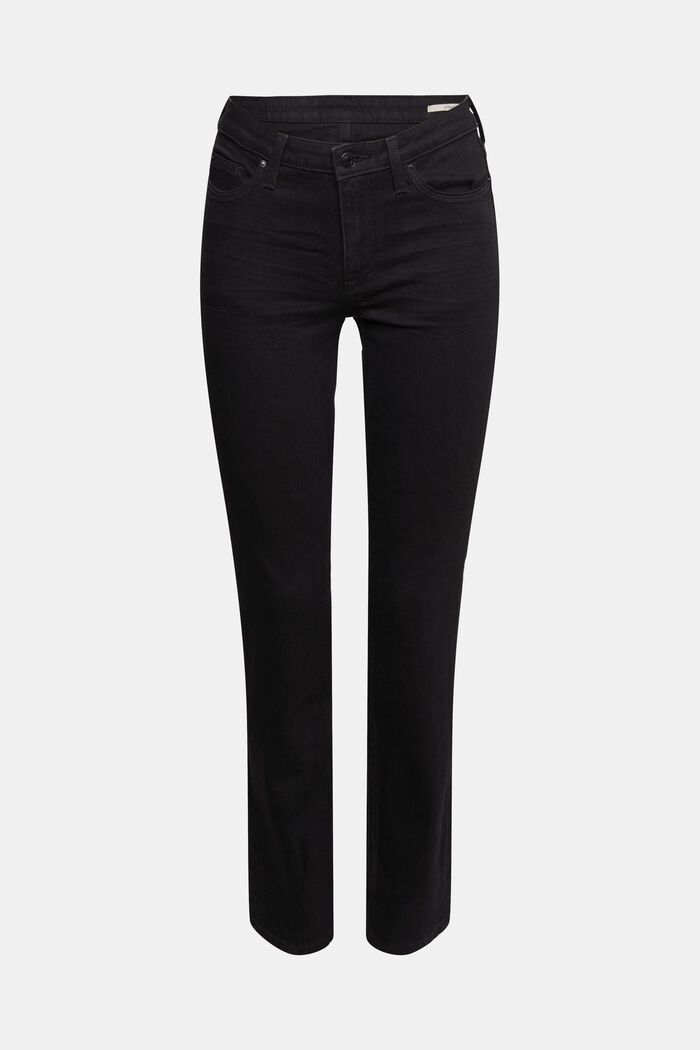 Straight leg stretch jeans, BLACK RINSE, detail image number 6