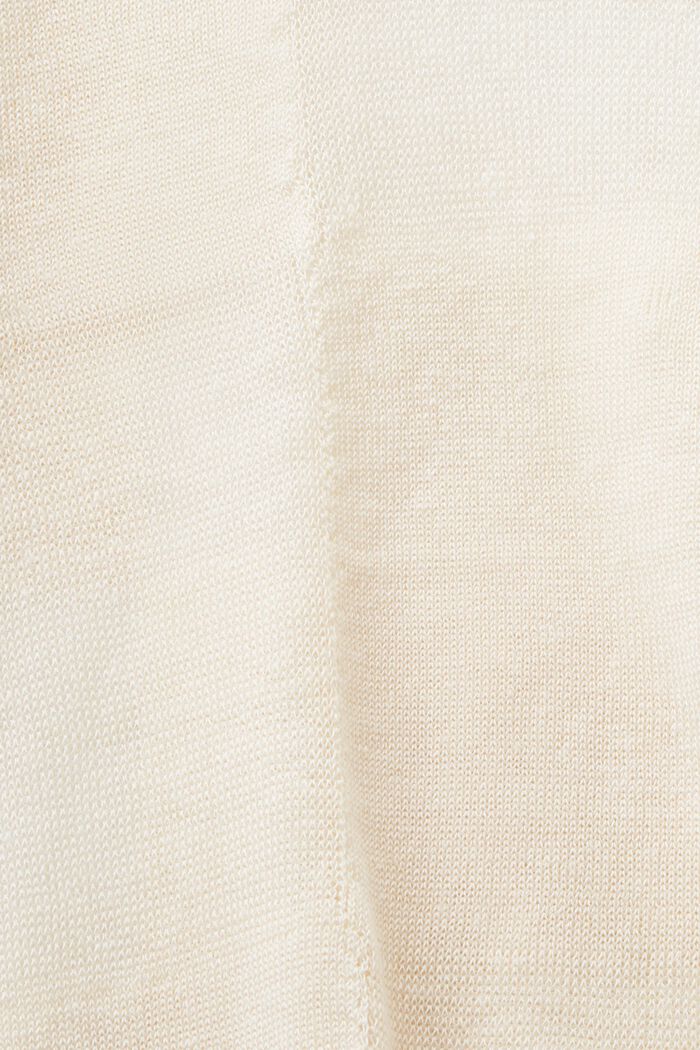 Linen-Blend Checked Sweater, CREAM BEIGE, detail image number 5
