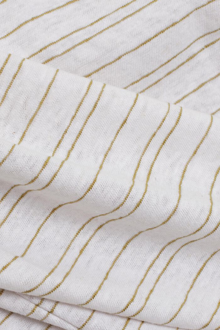 Cotton/linen: striped T-shirt, WHITE, detail image number 4