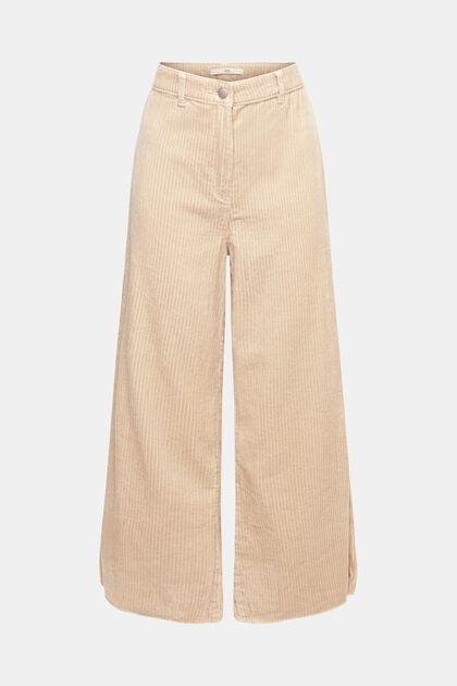 Cropped wide leg corduroy trousers