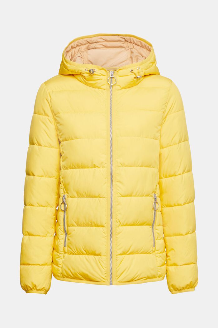 Quilted jacket with contrast lining, YELLOW, detail image number 2