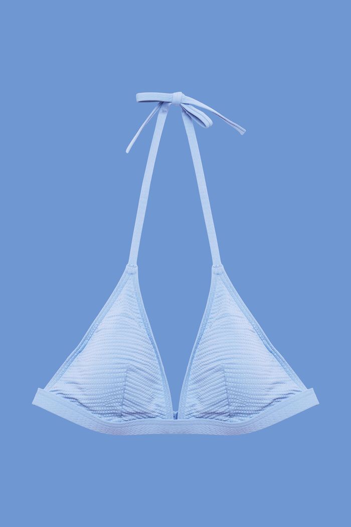 Recycled: padded triangle bikini top, LIGHT BLUE LAVENDER, detail image number 4