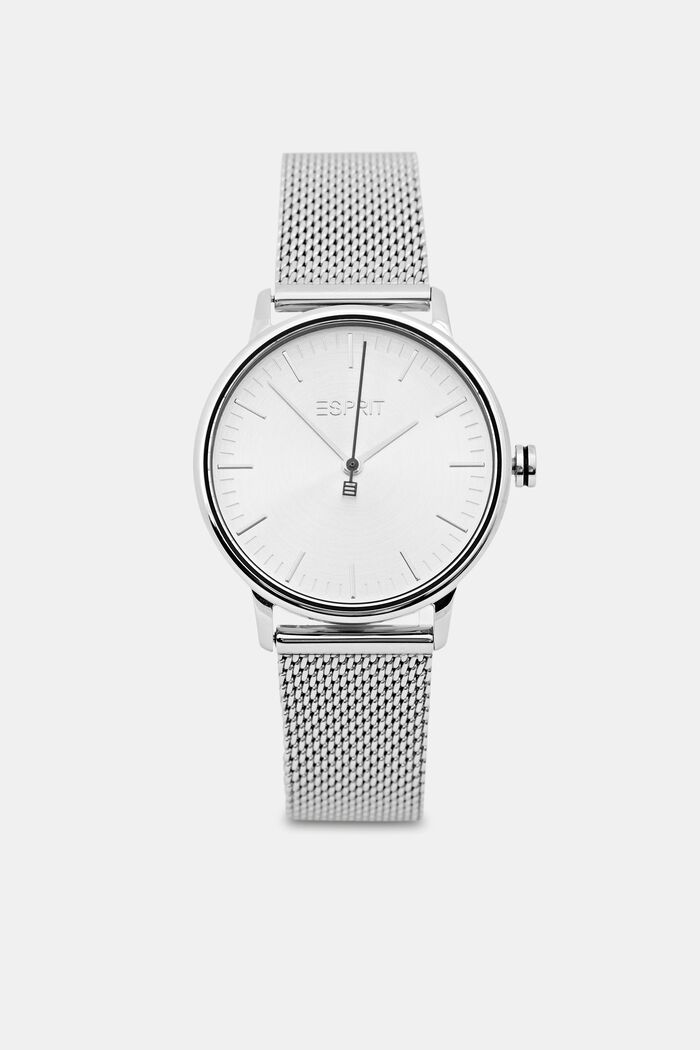 Stainless steel watch with a replaceable strap, SILVER, overview